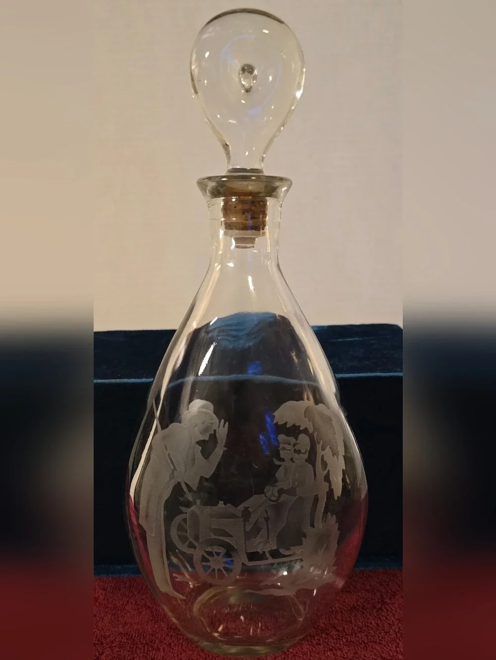 Vintage I.W. Harper MCM Etched Glass Decanter Barware 11